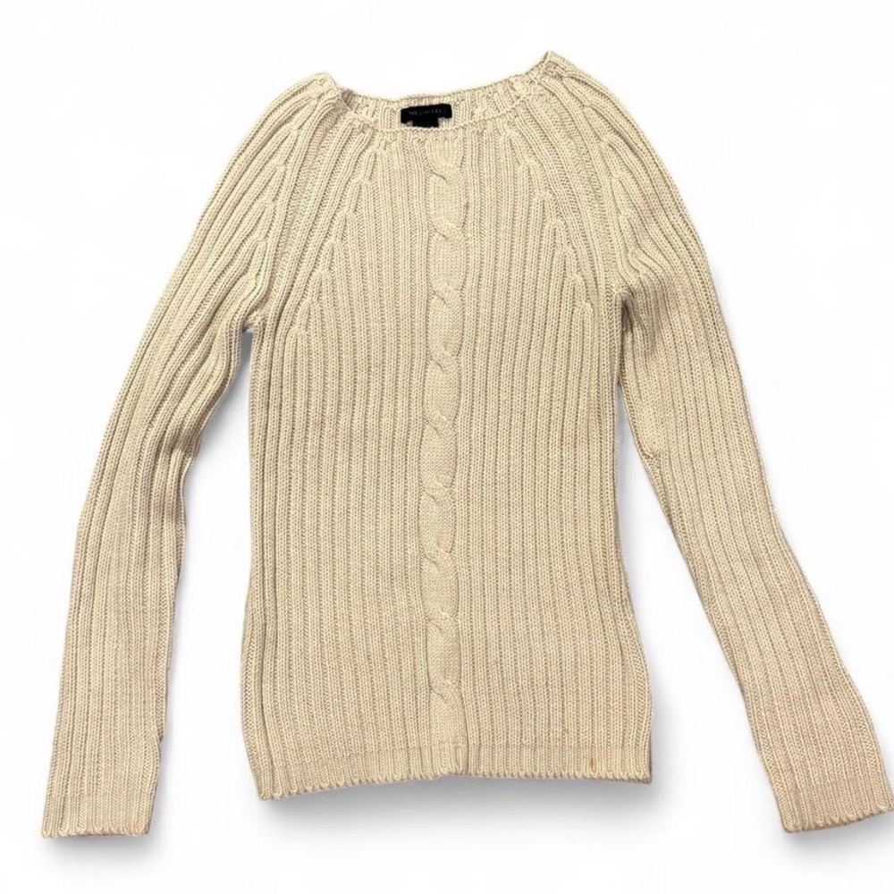 The Limited Size M Womens Cream Cable Knit Sweater